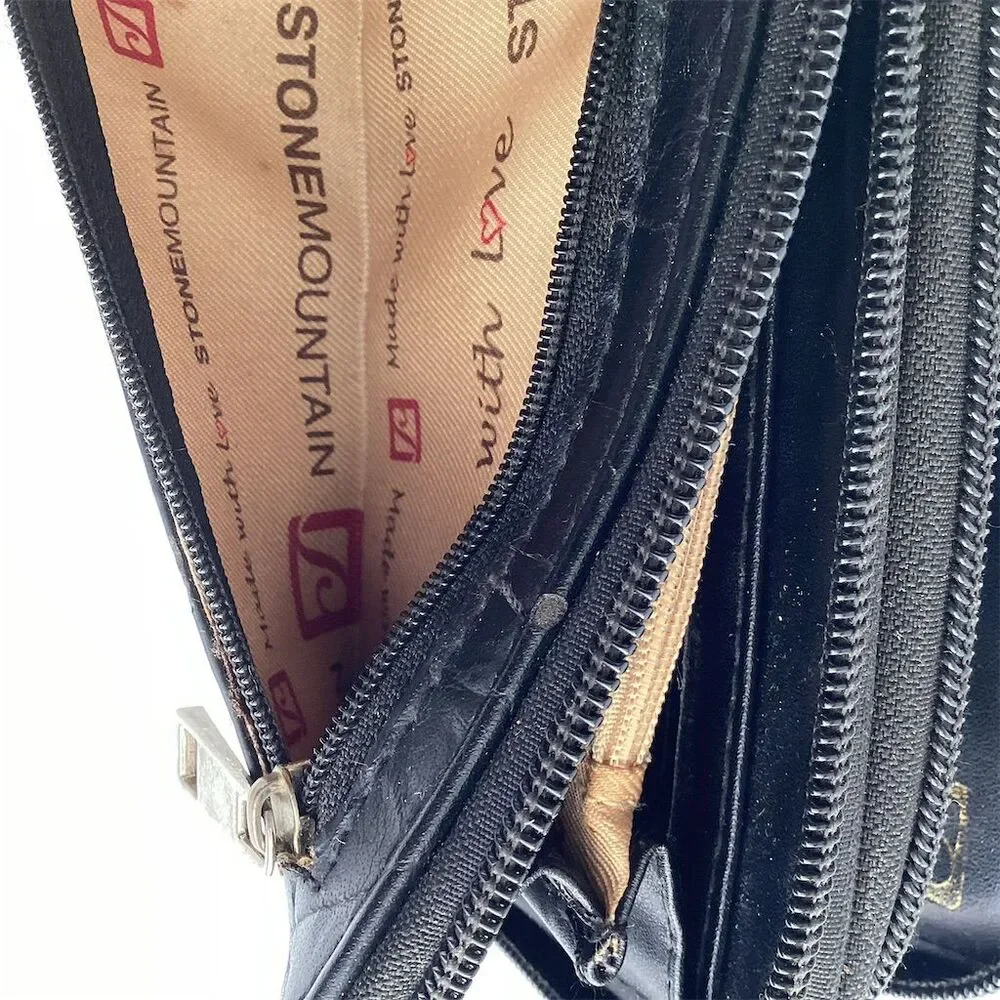 Stone Mountain Women's‎ Black Leather Zip-Around Wallet